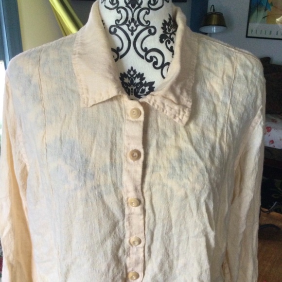 Flax 100% Linen button up shirt MEDIUM - Picture 2 of 14